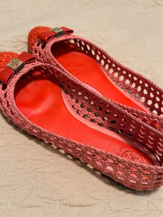 Tory Burch Coral Woven Ballet Flats size 8 - Picture 4 of 8